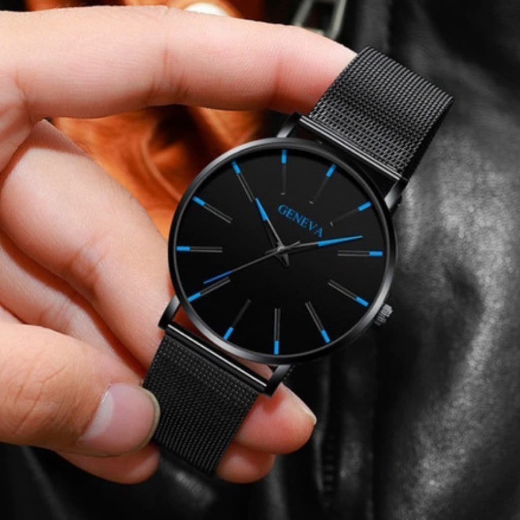 Relógio Masculino Geneva Elegante modelo quartzo aço