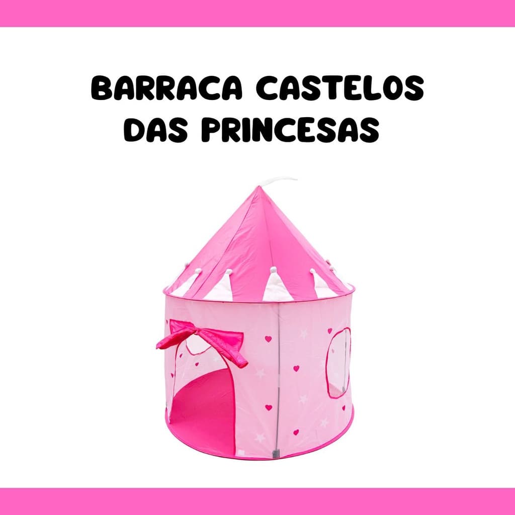 Barraca Infantil Rosa Castelo Das Princesas Dobrável Dm Toys