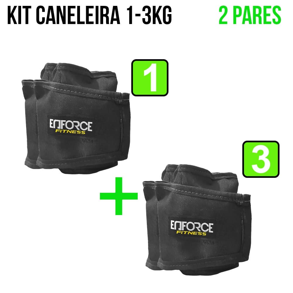 Kit Caneleira Peso Tornozeleira 1kg e 3kg Treinar Pernas Academia Treinar Perna Crossfit Funcional