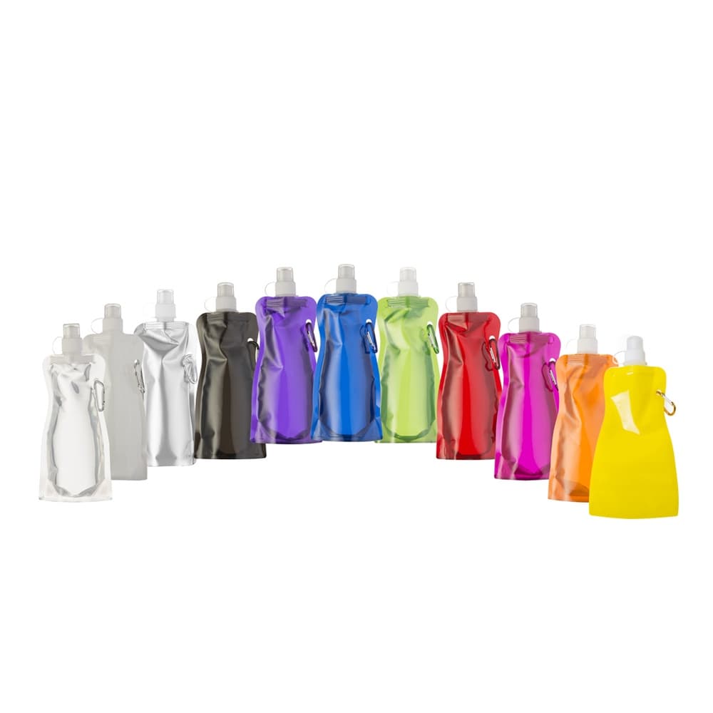Kit 10 un. Squeeze Dobrável Com Mosquetão, 480ml