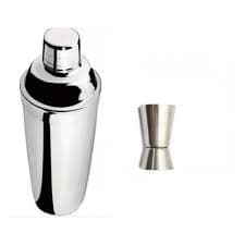 Coqueteleira 750 ml Kit + Socador de Limão + Colher + Dosador duplo de Whisky Inox