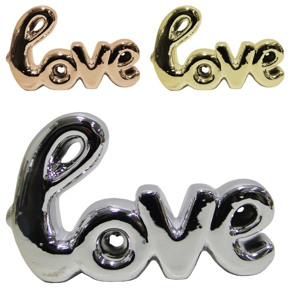 Enfeite LOVE - Cerâmica /Modelo 02 / Enfeite Dourado