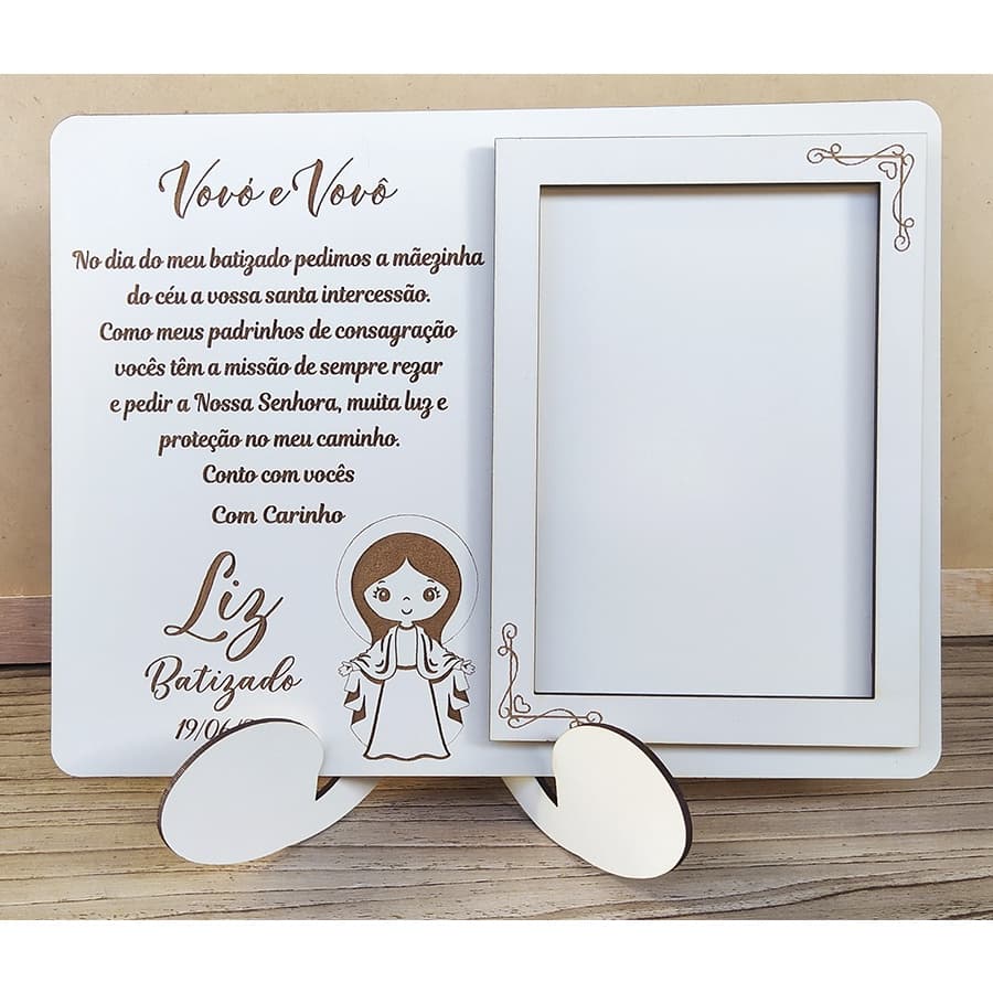 2 Porta Retratos para Batizado Personalizados em MDF