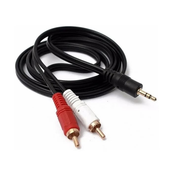 Cabo De Áudio Auxiliar P2 X 2 Rca Som Estereo  niquel 1.80 M