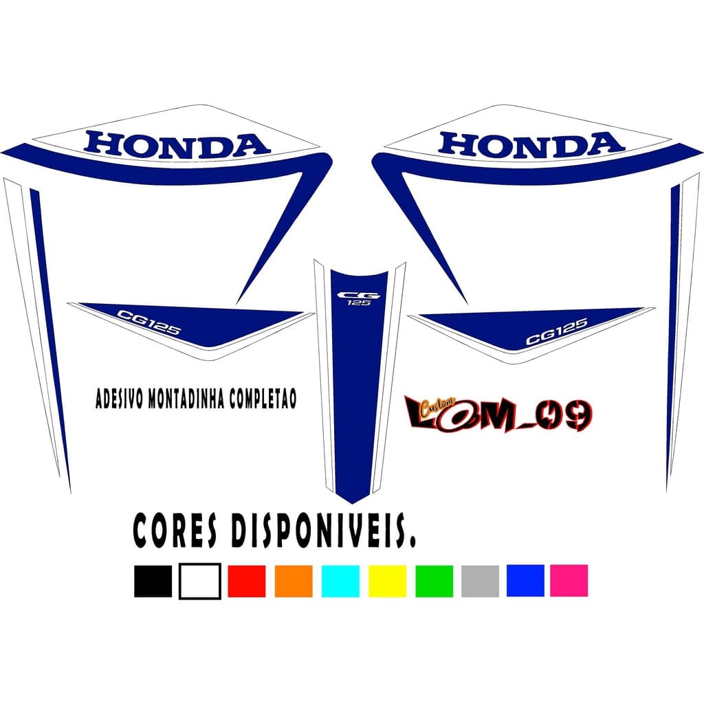 ADESIVO MONTADINHA PARA CG FAN CG TINTA HONDA 08 A 14 ADESIVOS RECORTE