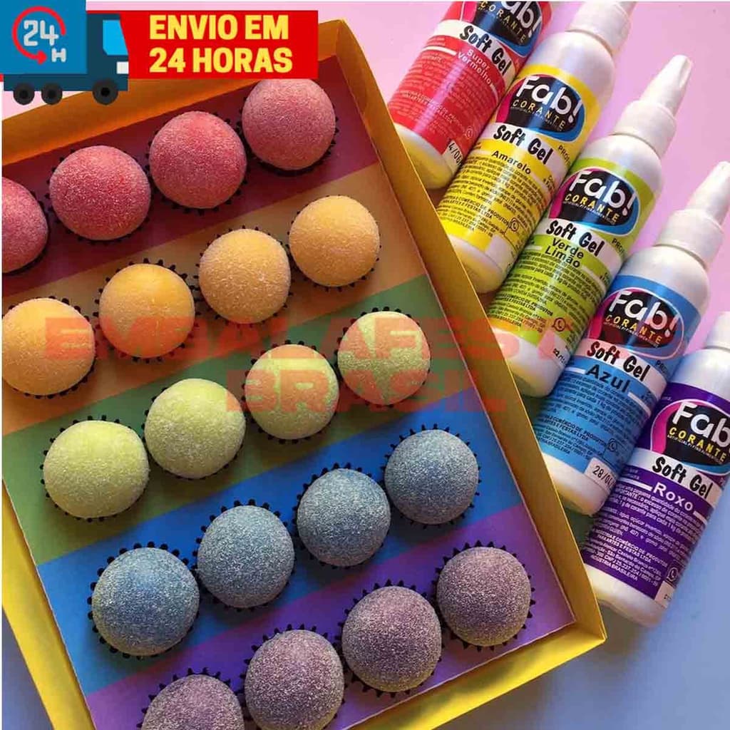 Corante Soft Gel Fab 25g Para Bolo Torta Cupcake Chantilly Glacê Confeitaria