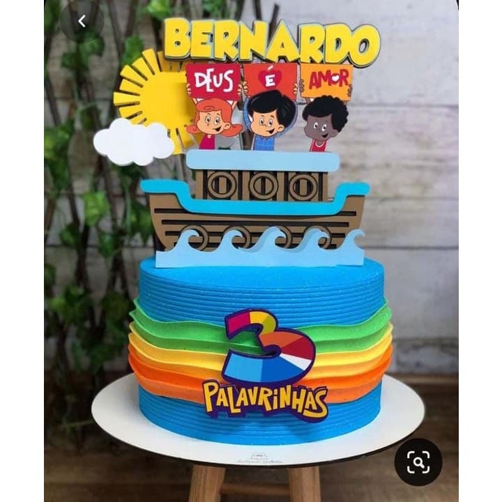 Topper/Topo de Bolo 3D 3 Palavrinhas