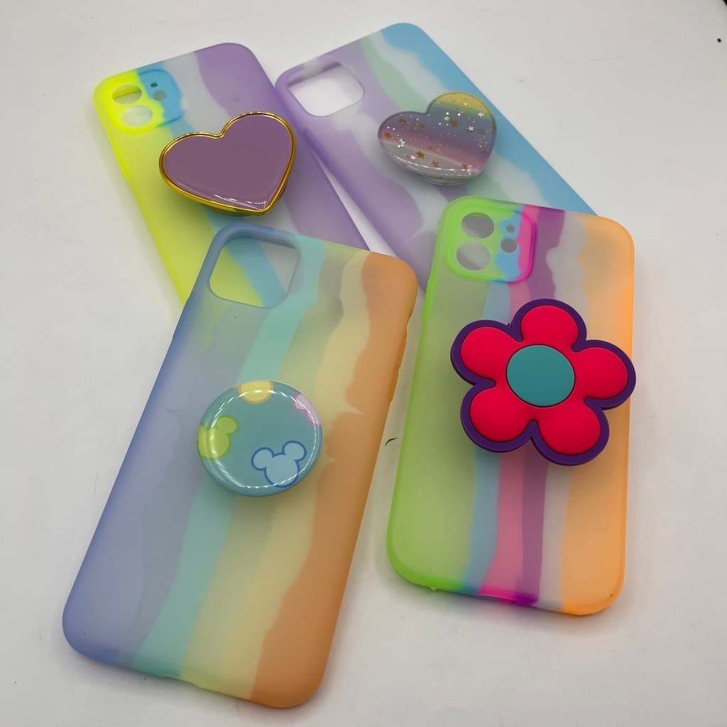 Capa Arco-Iris + Suporte para iPhone 12 e iPhone 11 Pro Max
