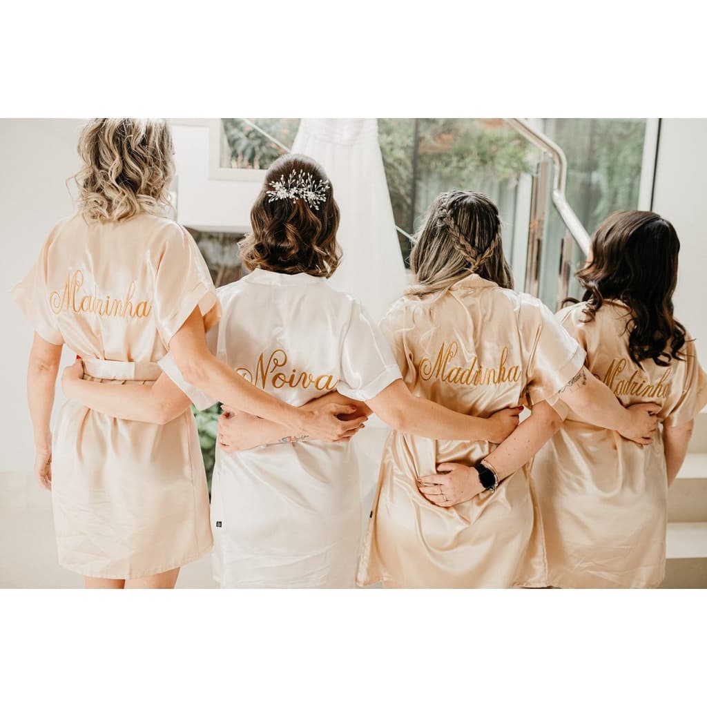 Combo com 16 robes, noiva, mãe da noiva, madrinha, demoiselle, mãe do noivo, amiga da noiva, etc.