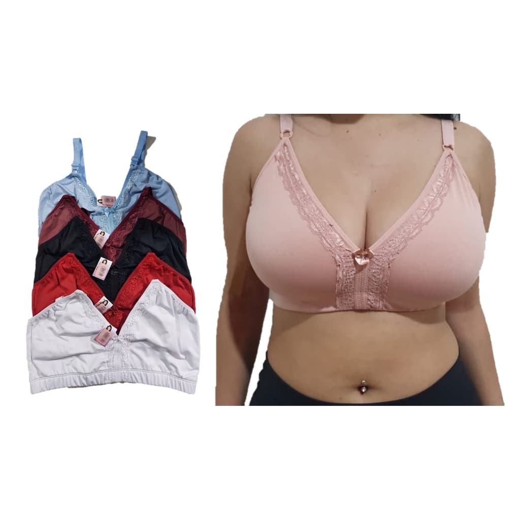 Kit 6 Sutia Sutian Sutiã Sutien Sustentação Reforçado Sem Bojo Plus Size Grande Extra