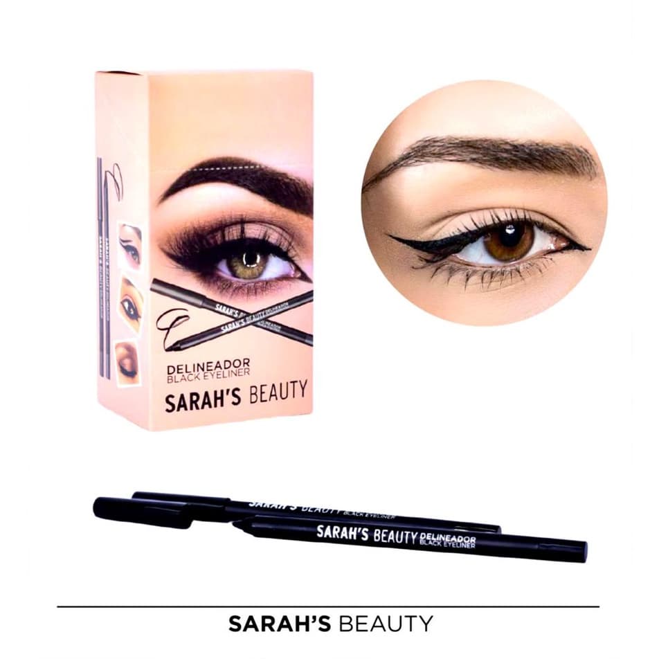 Delineador lápis kajal sarah's beauty preto pigmentado longa duração macio