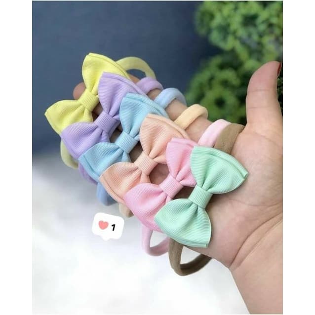 Kit 6 laços gravatinha dupla. Kit laços para bebês meninas.
