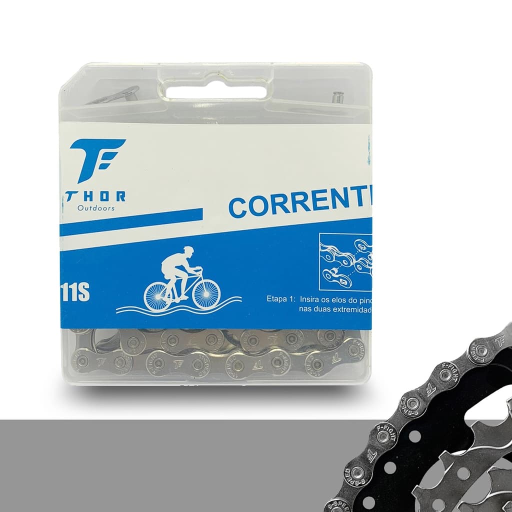 Corrente Thor 11v Bike 118 Elos X11 Cromada Missing Link 11s