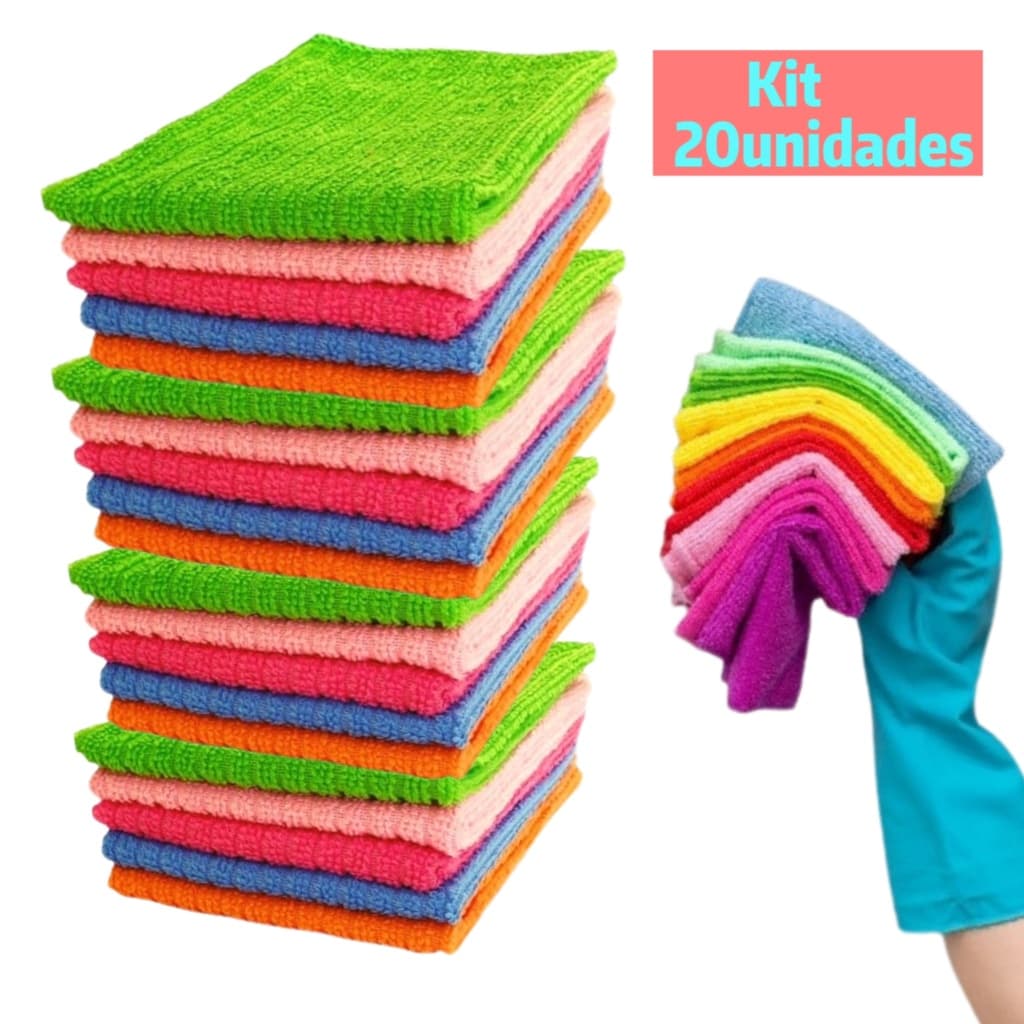 Kit Com 20 Panos De Limpeza Para Faxina