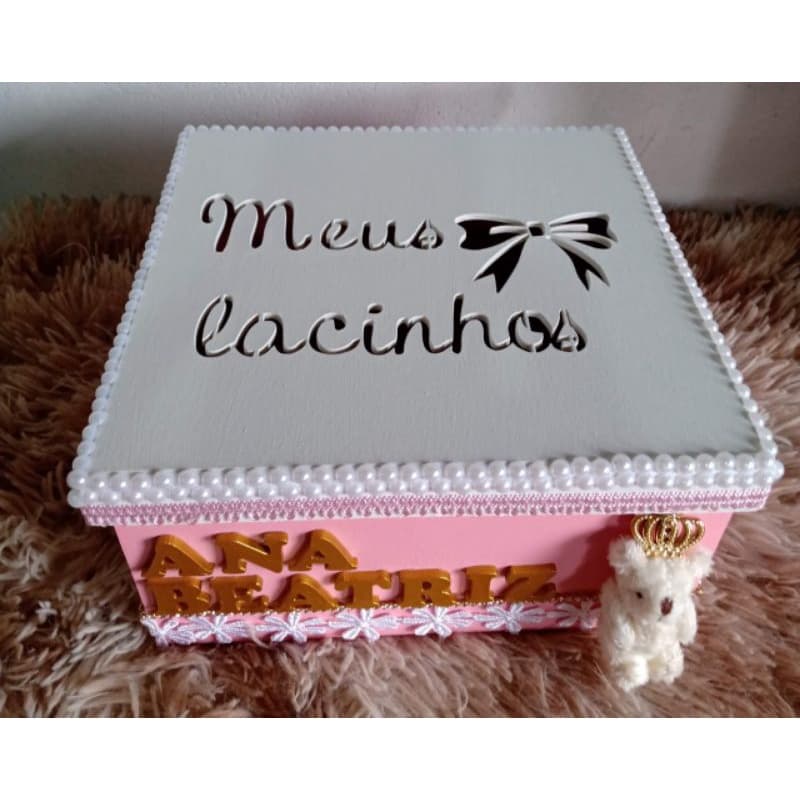 caixa para laços em MDF personalizada