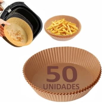 Forma de papel para Airfryer forro kit com 50 peças antiaderente