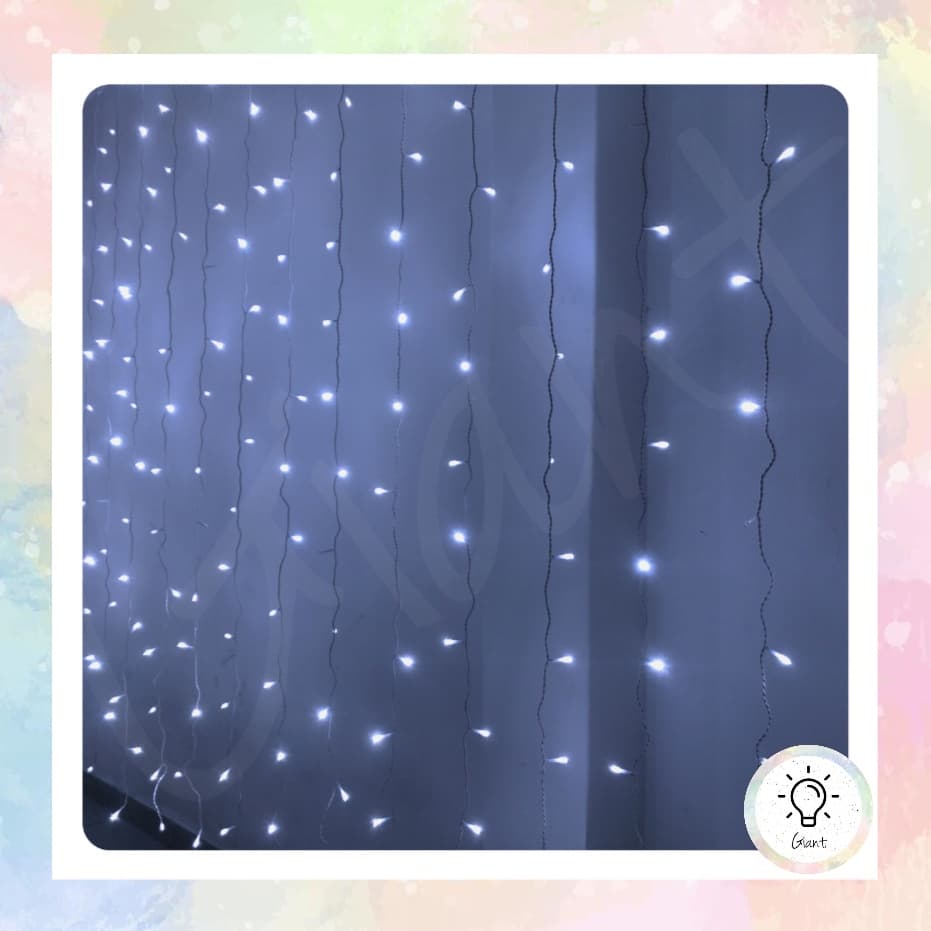 Cortina 1150 LEDs 7x2,5m Luz Branca Fria Festas Natal Decoração De Eventos Casamento Aniversário Iluminação Decorativa