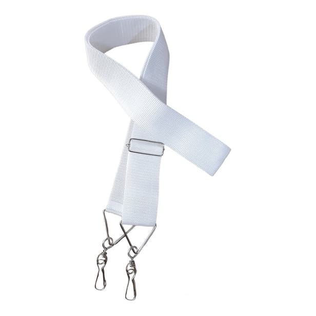 Talabarte Correia 2 Ganchos Caixa Bumbo Surdo Nylon Branco Ajustável Profissional