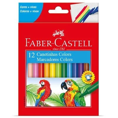 Caneta hidrográfica Colors 12 cores 150112CZF Faber-Castell