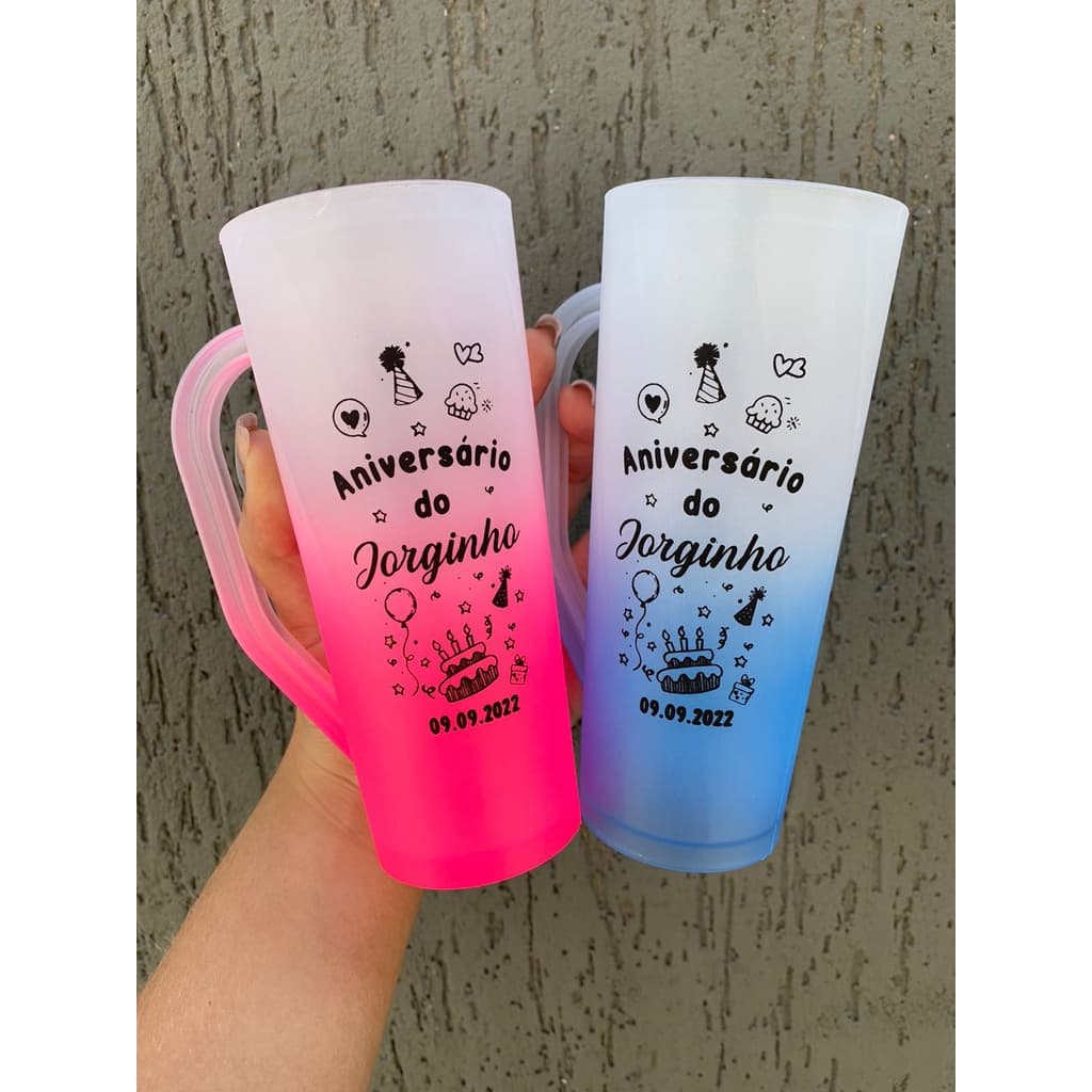 Kit 65 Canecas Slim Degradê Personalizadas