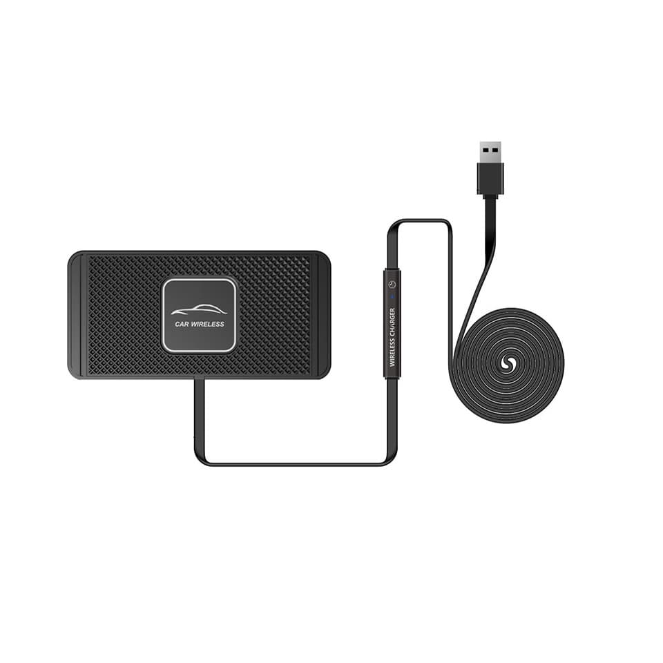 Carregador por Indução USB Almofada Silicone  Para Painel Carro Veiculo Tomada Sem Fio De Carregamento Rápido