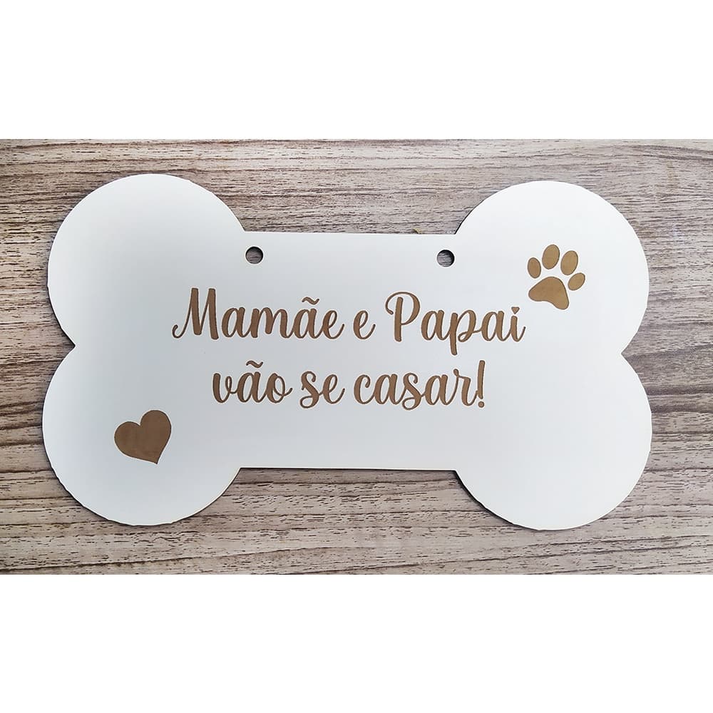 Placa PET casamento frase personalizável em MDF