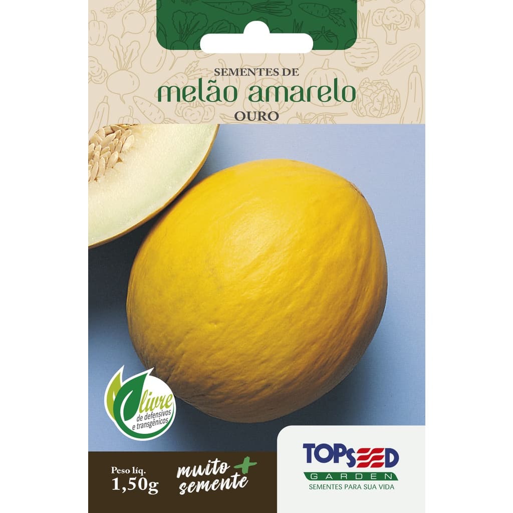 Sementes Melão Amarelo Ouro Superdoce 1,50 Gramas Horta frutas