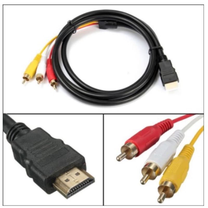 1.5 M Hdmi Macho Para 3 Rca Av Cabo De Áudio E Vídeo Cabo Adaptador Full Hd 1080 P Pc Tv