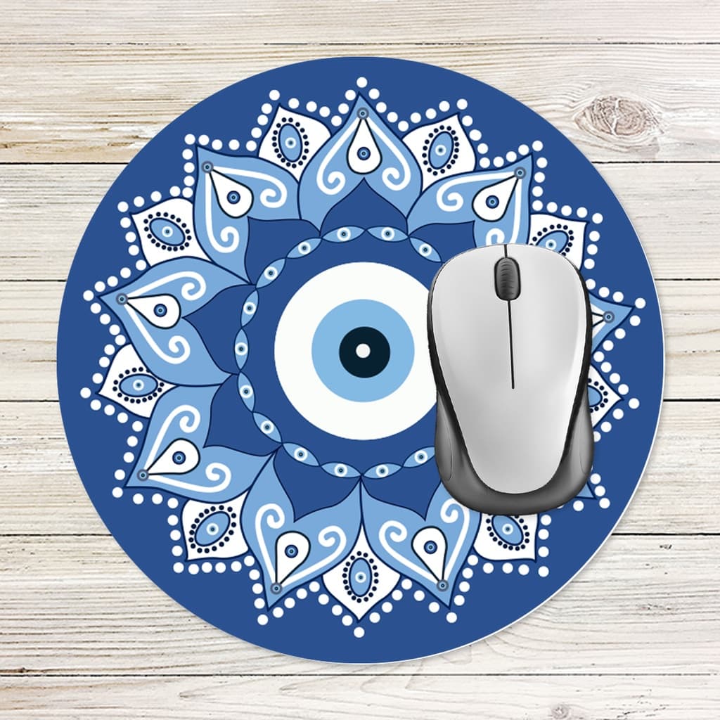 Mouse Pad Redondo Olho Grego