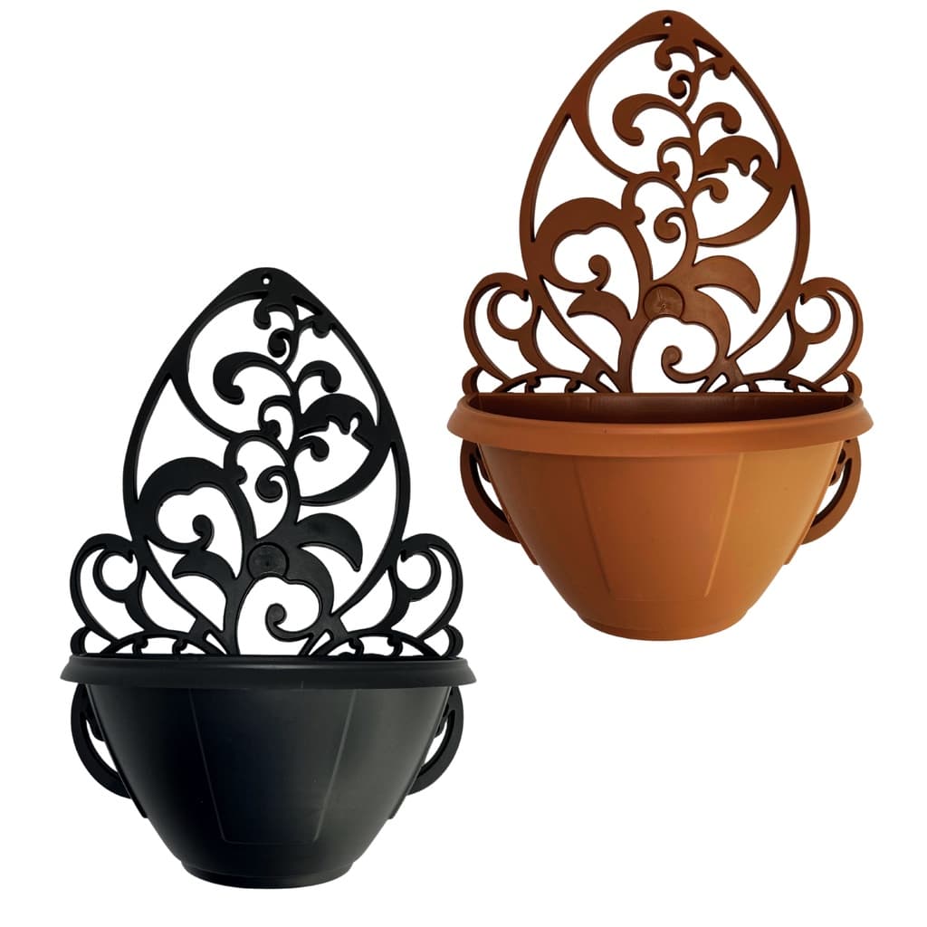 Kit 3 Vasos Para Parede Com suporte Arandela Jardim Plantas Flores Suculentas Naturais