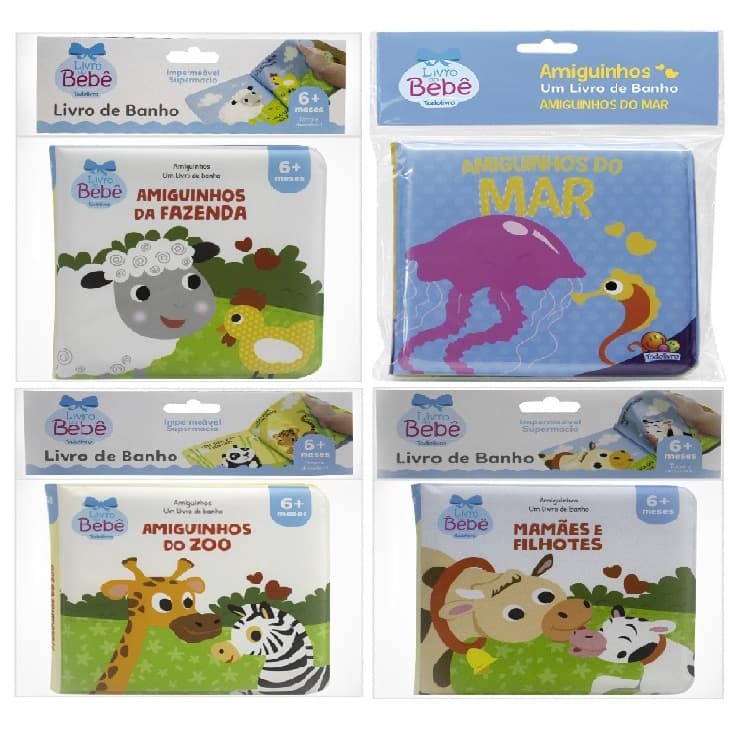 Coleção Amiguinhos no Banho com 4 livros