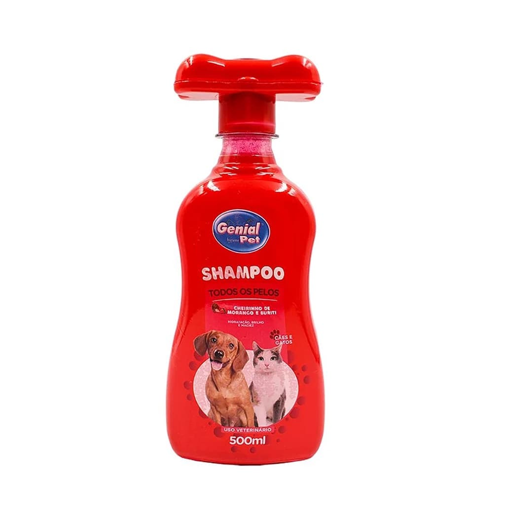 Shampoo para Cães Morango & Buriti Genial Pet 500ml  Caes e Gatos