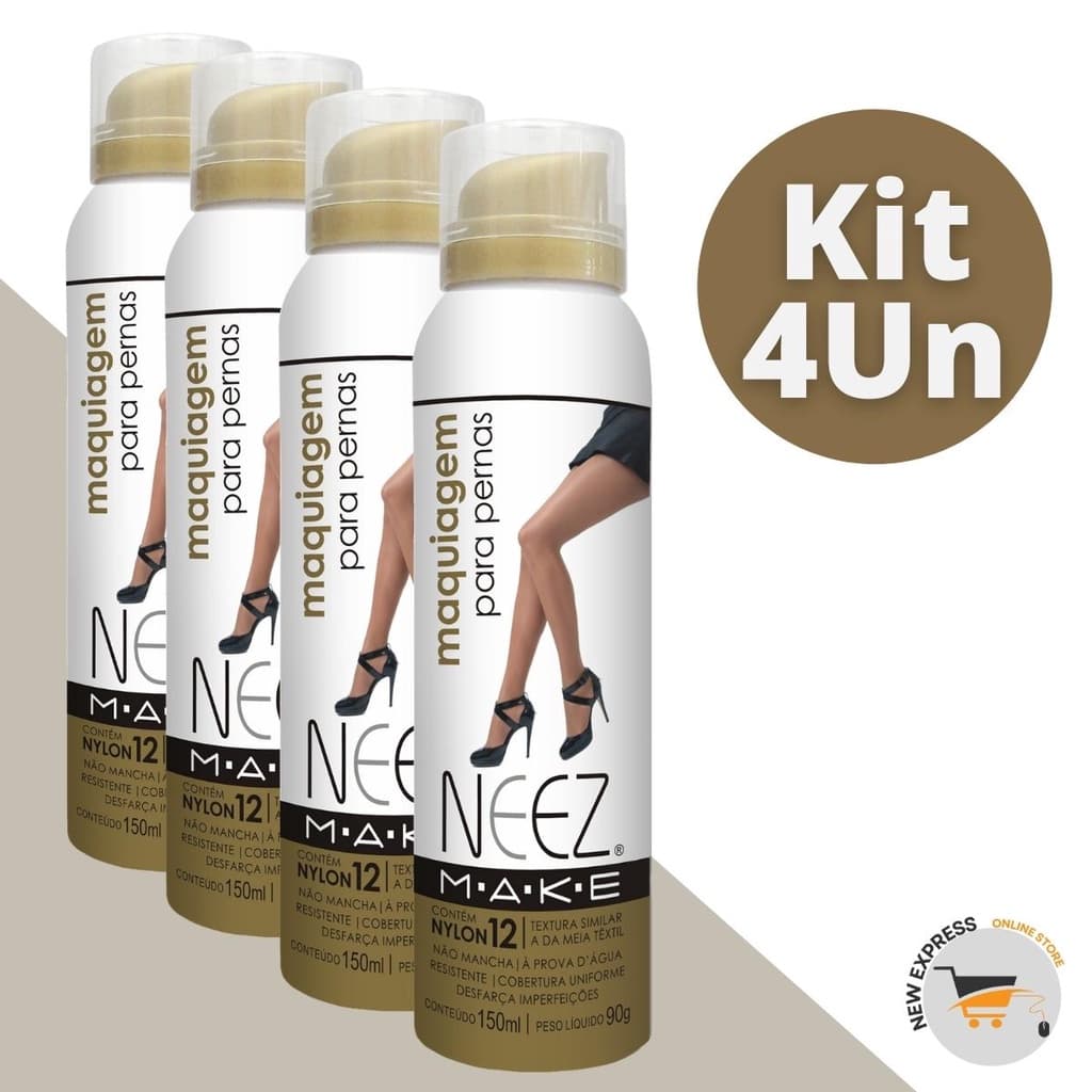 Kit 4 Un Maquiagem Prova D'agua Morena Clara Esconde Celulite Estrias Cicatrizes Neez