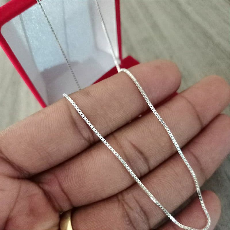 Corrente Correntinha Fina veneziana 1.2mm Banhada A Prata 925 60cm/70cm
