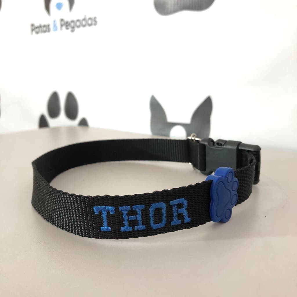 Coleira de identificação bordado cachorro cão gato para passeio