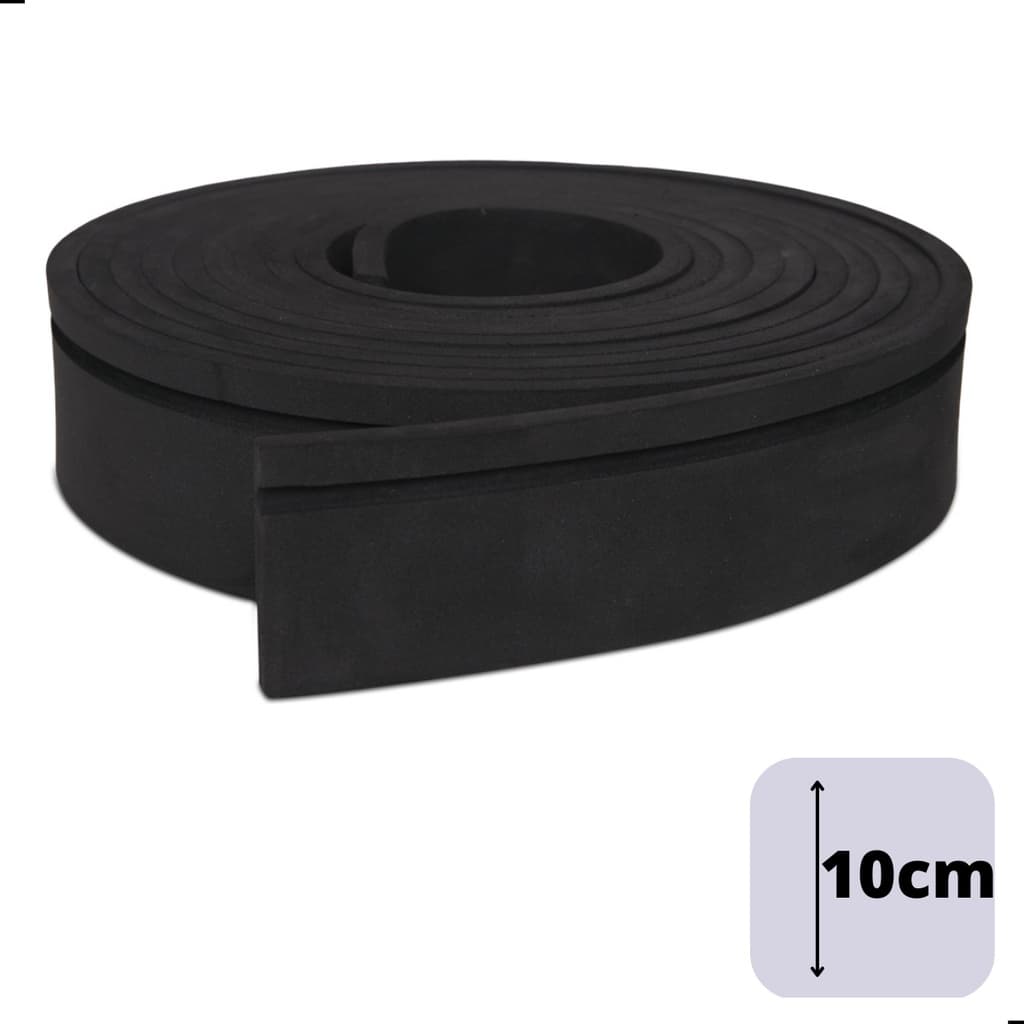 Rodapé 10cm Preto 2,5mt Moldura Autocolante Boiserie Roda Meio Eva Flexíve
