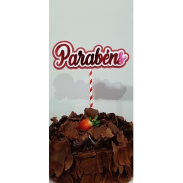 Topo de bolo Parabéns/toper de bolo Parabéns/tag de Parabéns/decoração de bolo/confeitaria/topo de bolo 3 camadas