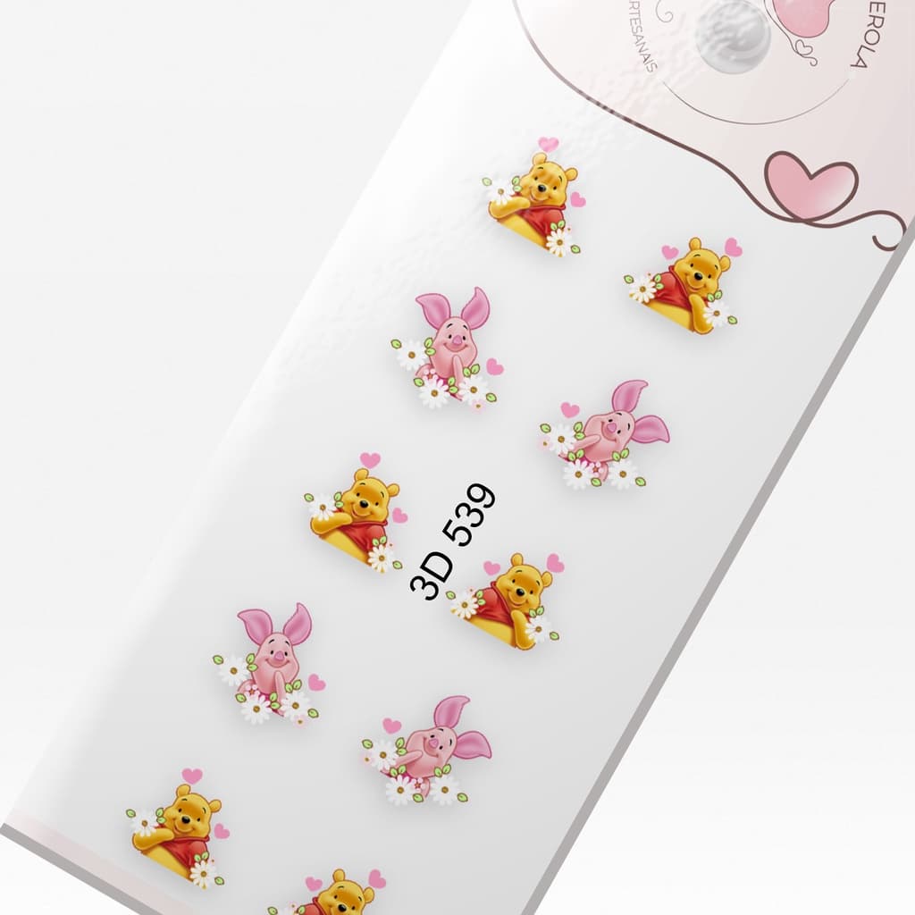 Adesivo de Unha 3D-Ursinho Pooh- 3D 539