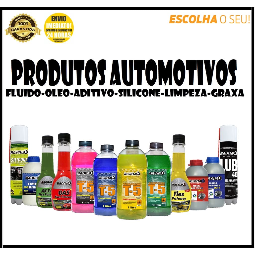 Escolha o seu Kit Produtos Automotivo - Fluido Radiador - Manutenção - Aditivo Combustível - Fluido de Freio - Limpeza e Acabamento - Odorizantes