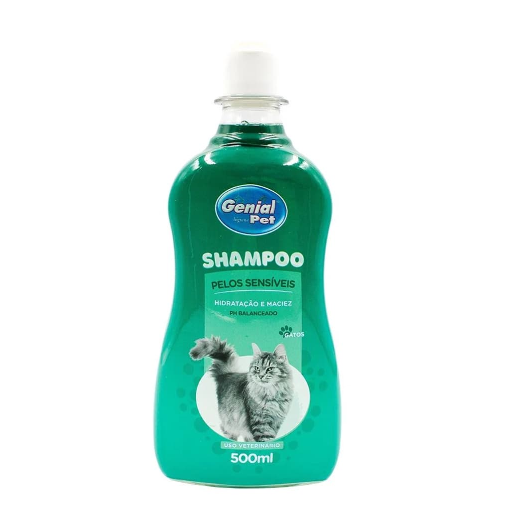 Shampoo Gatos Pelos Sensíveis Genial Pet - 500ml