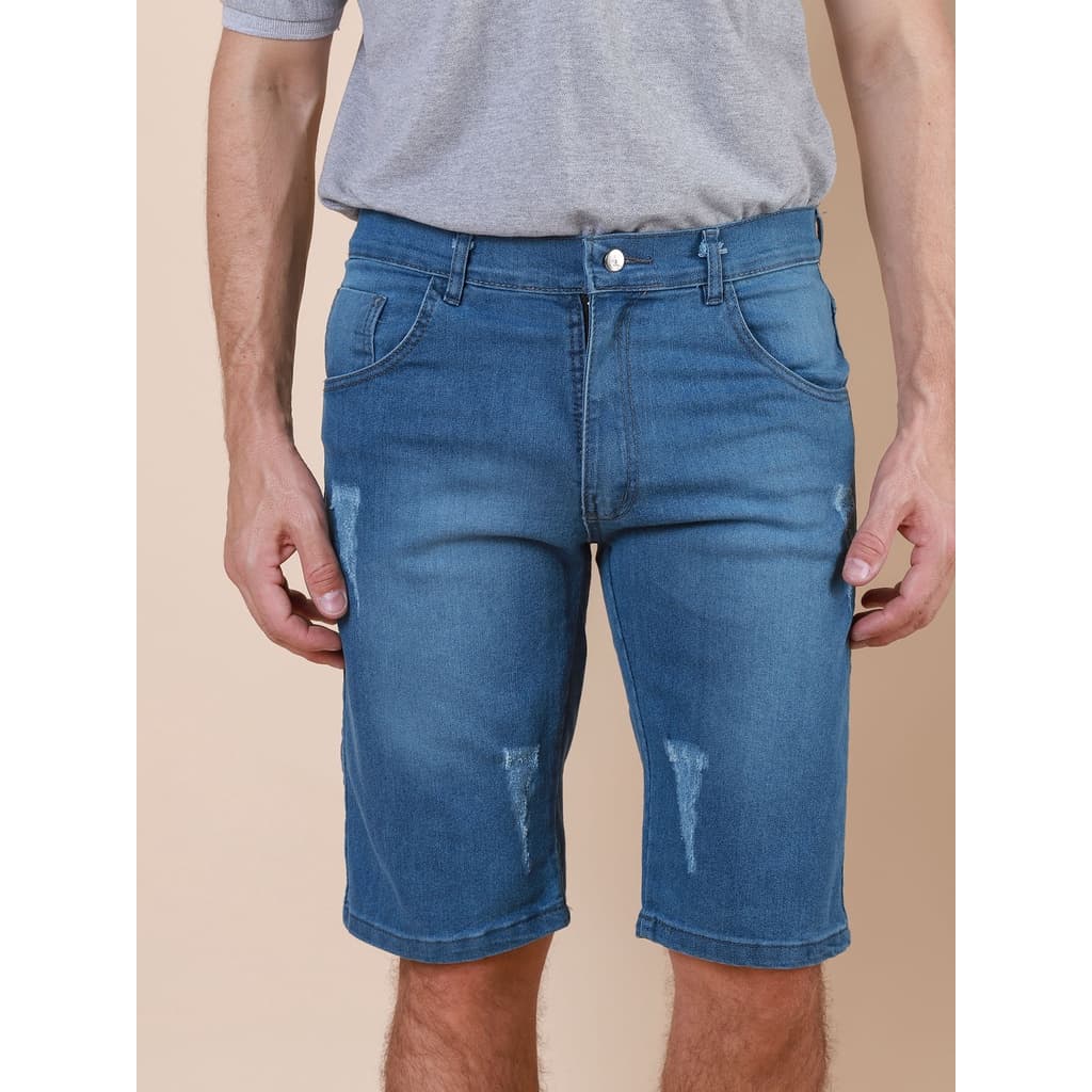 Bermuda Jeans Masculina Básica Tradicional com Plus Size