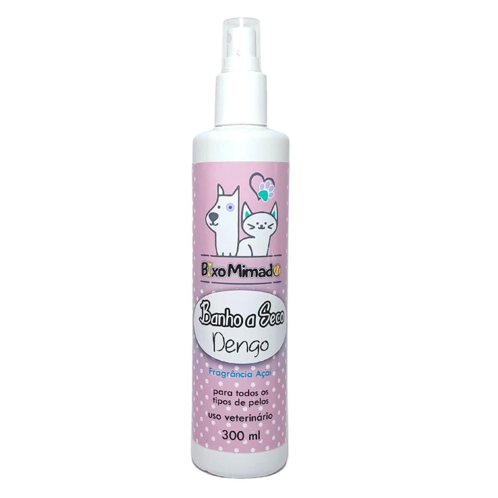Banho a Seco Dengo Fragrância Açaí 300 Ml Bixo Mimado Banho e Tosa Pet Shop Cachorro Gato