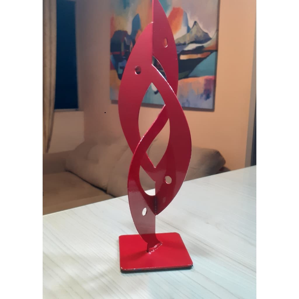 ESCULTURA SIMÉTRICA DE METAL,DECORAÇAO ENFEITE METAL DE AÇO,ESCULTURA DECORATIVA