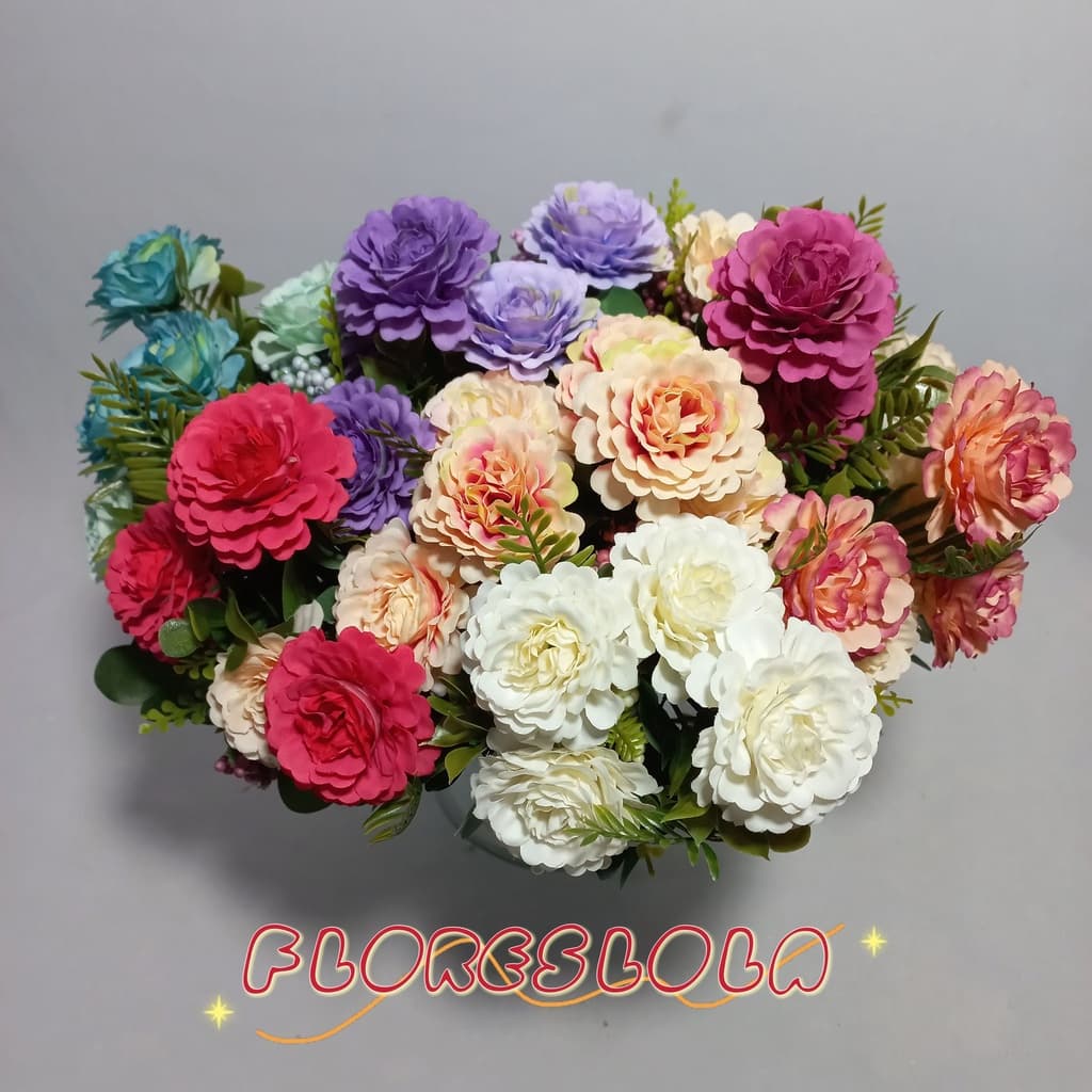Buquê de Hortência, Cravo Artificial Buque Com 5 Flor P/ Decoração Casamento, Arranjos, Decorar Festas e casa