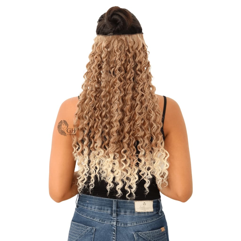 Aplique Tic Tac Cacheado Idêntico Ao Humano 60cm - Adere Creme - Weng