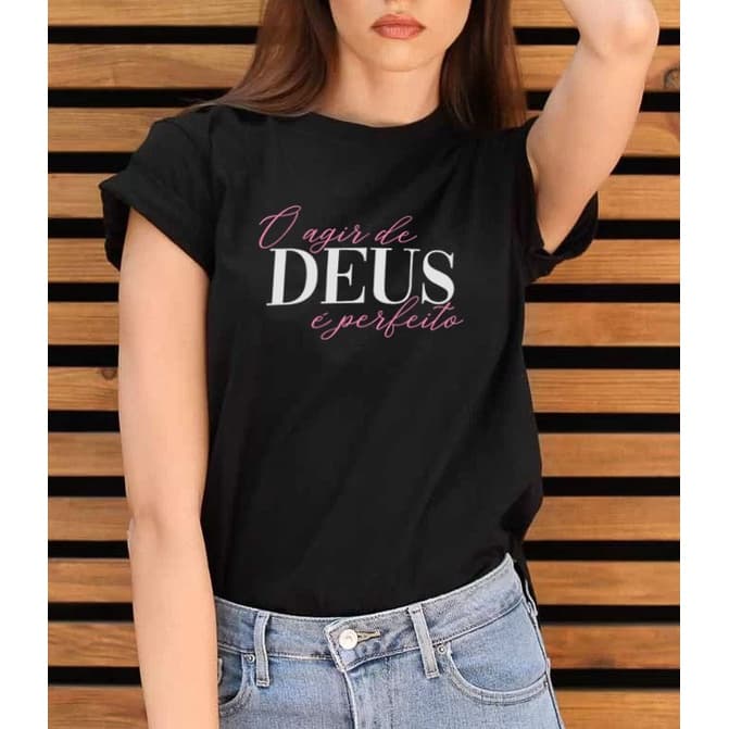 Blusa Feminina Básica Evangélica Com Frase Cristã