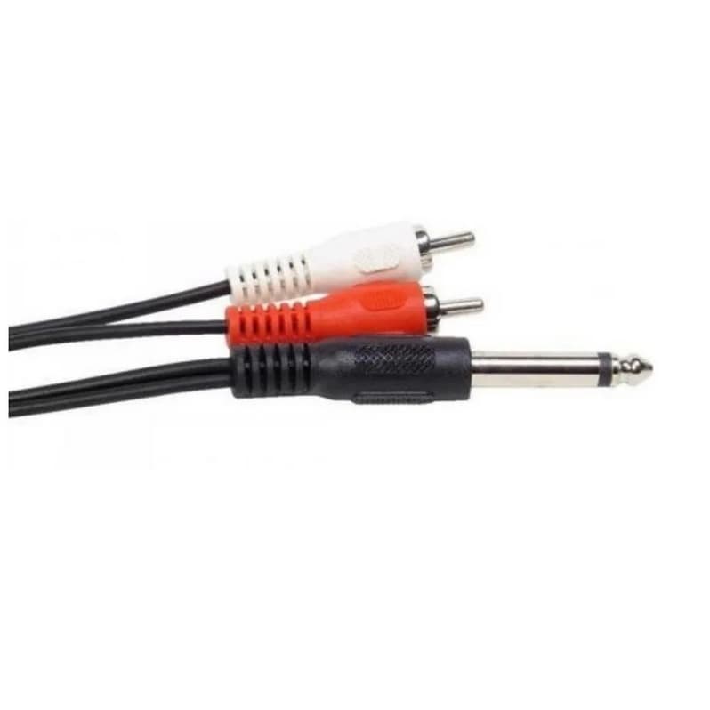 CAPO AUDIO P10 MONO     X  2 RCA MACHO 1.80 M SOM PROFISSIONAL
