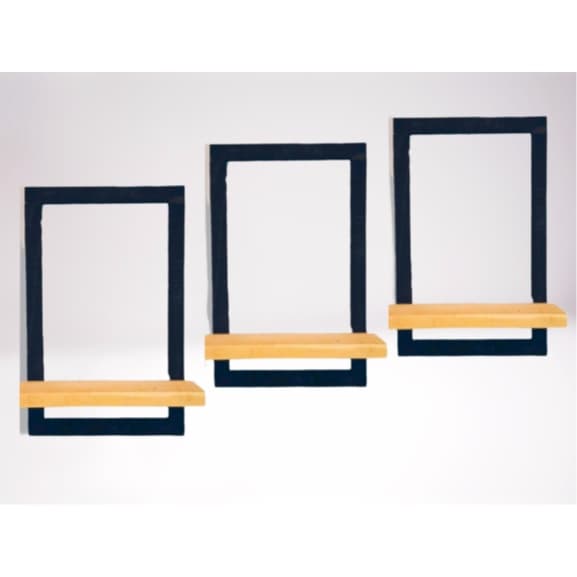 Kit C/3 quadros prateleira decorativo nicho 40x20cm