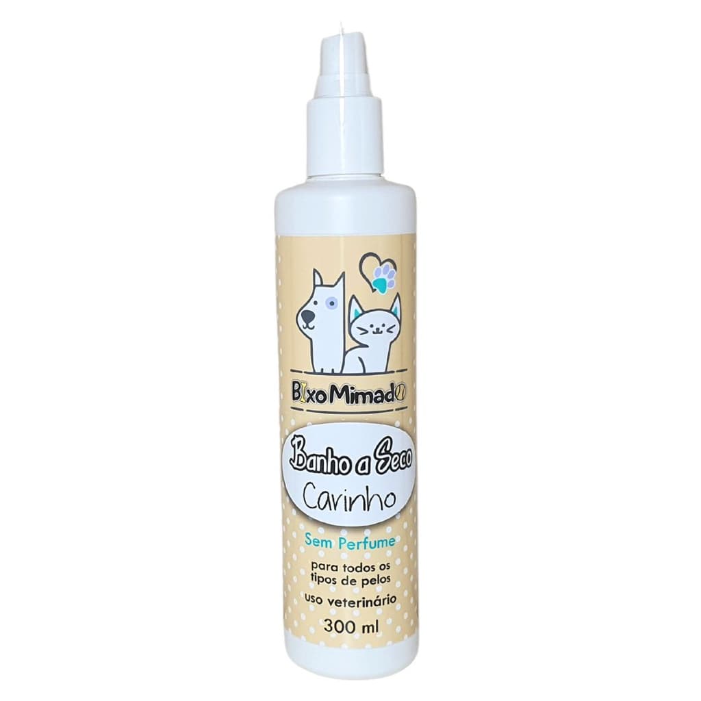 Banho a Seco Carinho SEM PERFUME 300 Ml Bixo Mimado Banho e Tosa Pet Shop Cachorro Gato