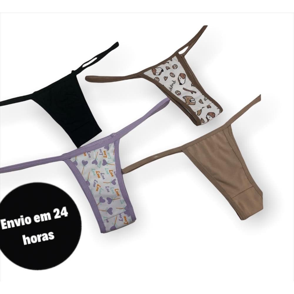 Kit com 20 Calcinha Fio Pequena Furacão Tanguinha Barata